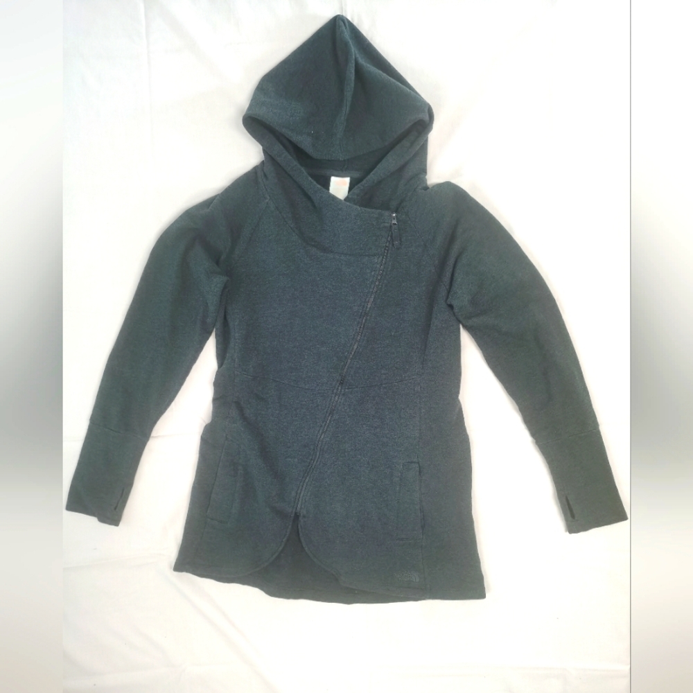 The North Face Women's Gray Tadasana Wrap-Ture Tunic Hoodie Sweatshirt L